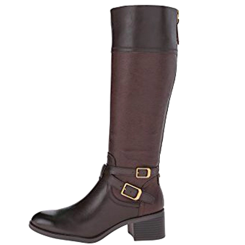 100% Leather FRANCO SARTO Brown Oxford Riding Boots (6M)